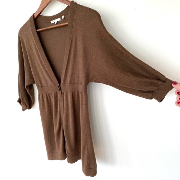 Vince cardigan, dolman sleeves 3/4 length, in a cotton & cashmere blend knit - Picture 6 of 14